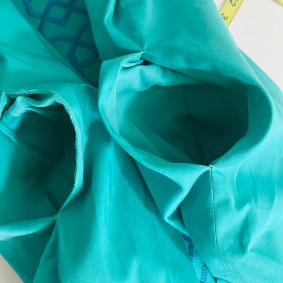 Garnet Hill Green Embroidered Sleeveless Sheath Dress Size 6 - Picture 6 of 9